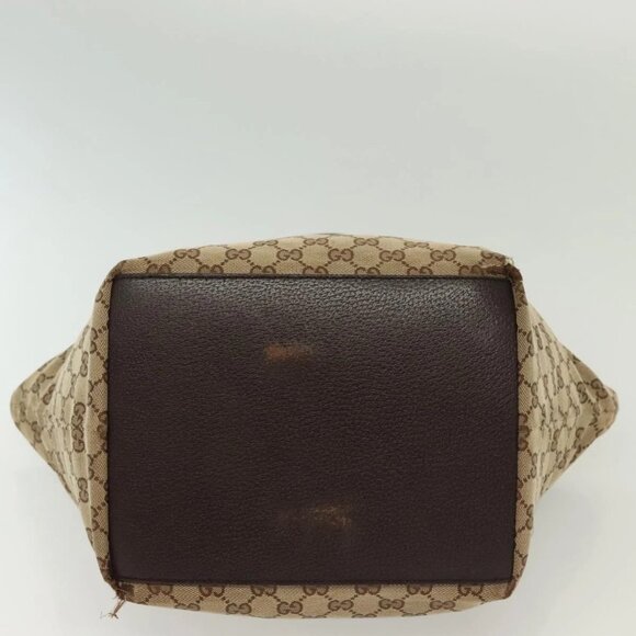 GUCCI GG Canvas Web Sherry Line Tote Bag Beige Green Red - Picture 9 of 16